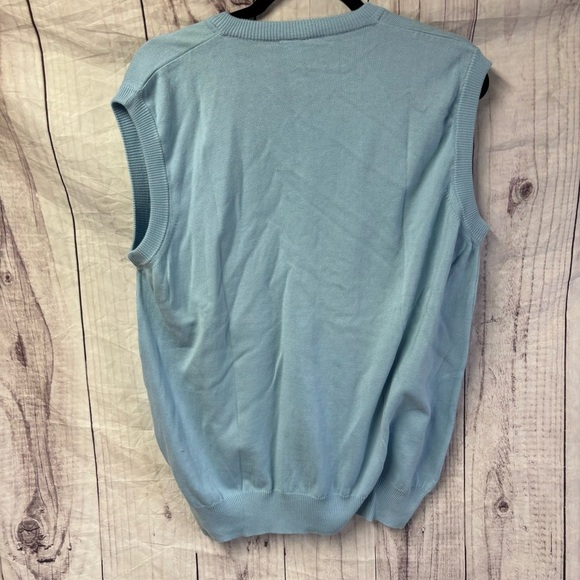 Lacoste Sweater Vest Mens 6 L Blue V-Neck Crocodile Logo Golf Preppy Academia - Picture 5 of 7